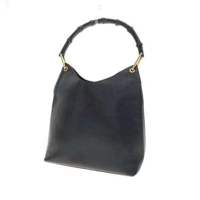 【中古】グッチ GUCCI バンブーシリーズ レザー ハンドバッグ ブラック【W27xH23xD10】【レディース】