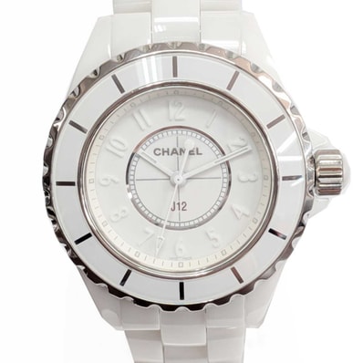【再値下げ】 CHANEL シャネル レディース J12 ホワイトファントム 33mm クォーツ 腕時計 H3442 セラミック ホワイト 【中古】
