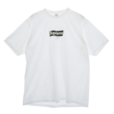 Supreme シュプリーム Tシャツ 23AW Box Logo Tee カモフラ柄ボックスロゴ 半袖 Tシャツ ホワイト系 XL【極上美品】【中古】