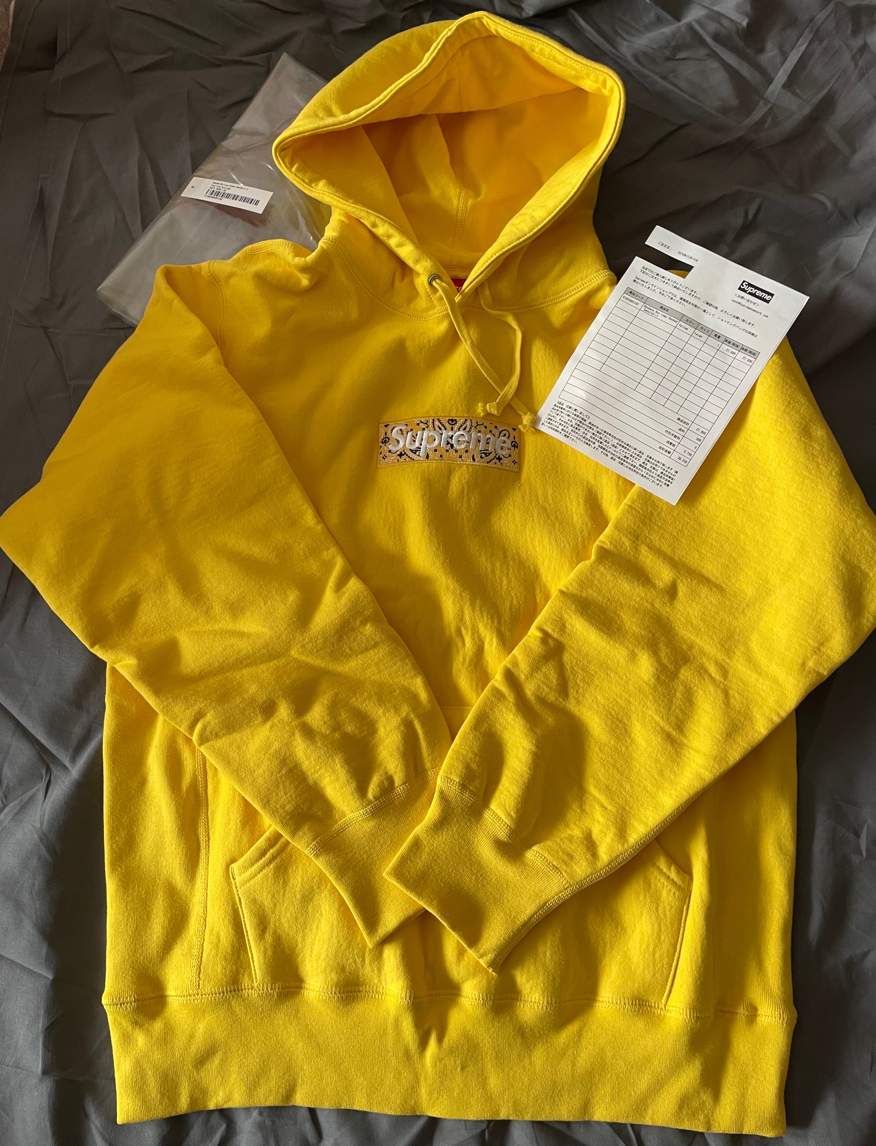 Supreme Bandana Box Logo Hooded Sweatshirt "Yellow"