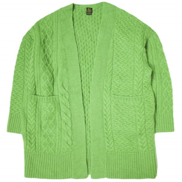 BATONER x BEAMS バトナー ビームス 19AW 別注 日本製 WOOL ALPAKA CABLE CARDIGAN ウールアルパカケーブルカーディガン BN-19FL-042 2 GREEN ニット トップス g20894