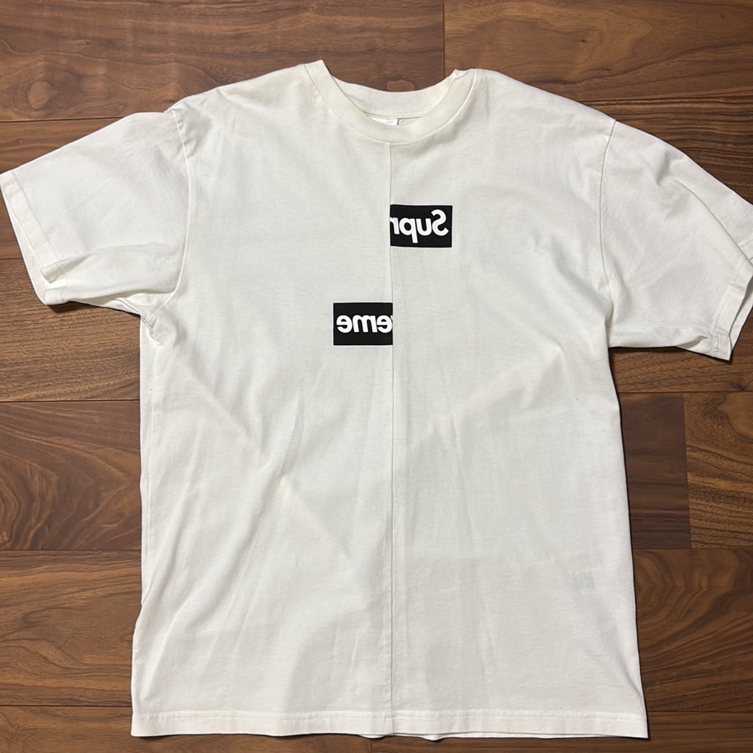 Supreme x COMME des GARCONS SHIRT Split Box Logo Tee "White"