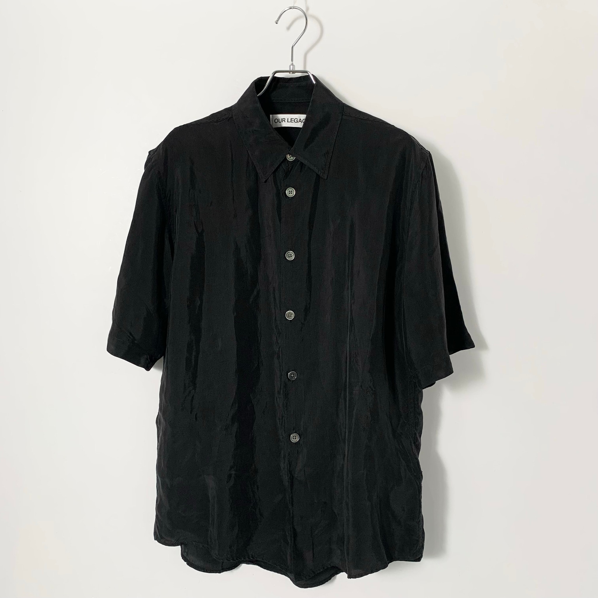 OUR LEGACY Beyond Shirt Shortsleeve "Char Black Dustveil Cupro"