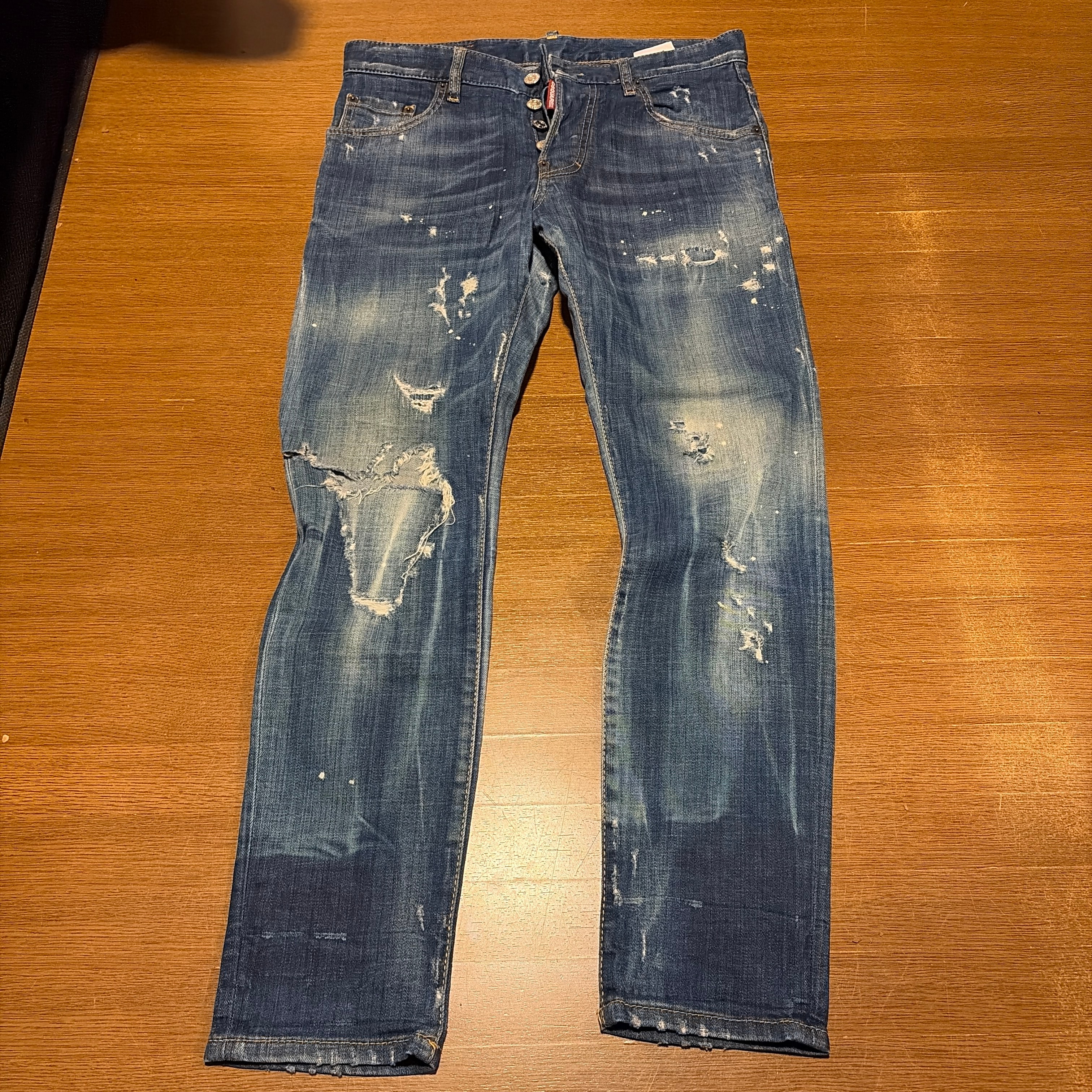 DSQUARED2 Tidy Biker Button-Fly Jeans "Navyblue"
