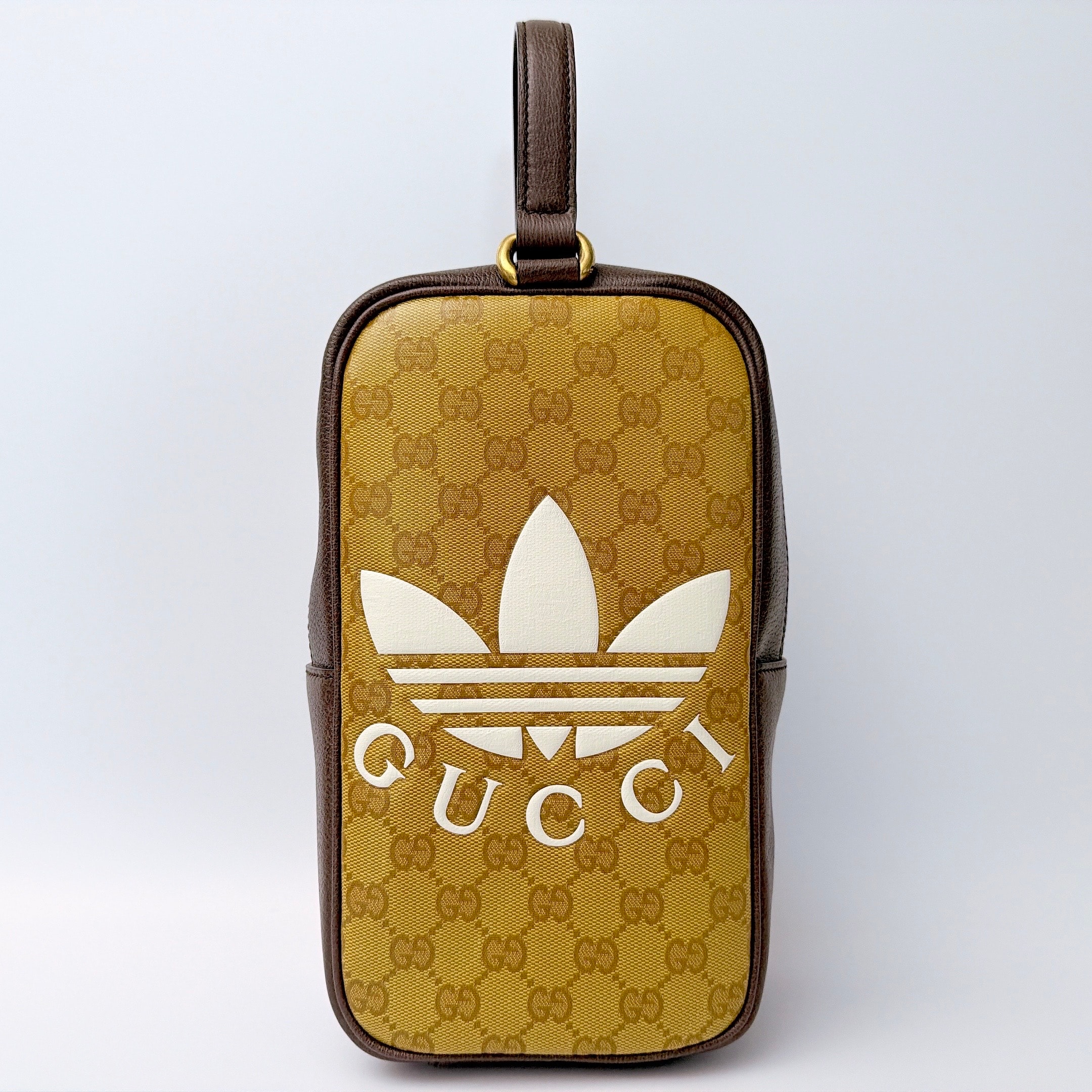 GUCCI x adidas Mini Top Handle Bag GG Crystal Canvas "Beige/Brown"