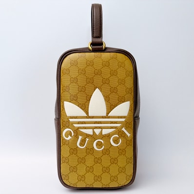 GUCCI x adidas Mini Top Handle Bag GG Crystal Canvas "Beige/Brown"