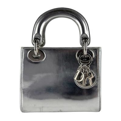 クリスチャンディオール Christian Dior ハンドバッグ ショルダーバッグ レディディオール レザー シルバー シルバー レディース【中古】 z9602