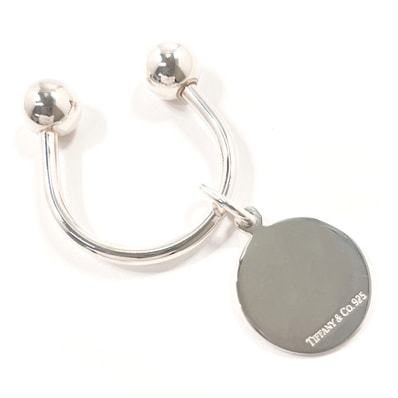 ティファニー キーホルダー ラウンド タグ キーリング シルバー