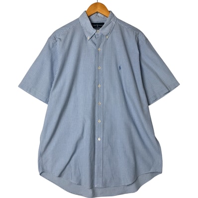 古着 ラルフローレン Ralph Lauren CLASSIC FIT ギンガムチェック 半袖 ボタンダウン チェックシャツ メンズL相当/eaa557859