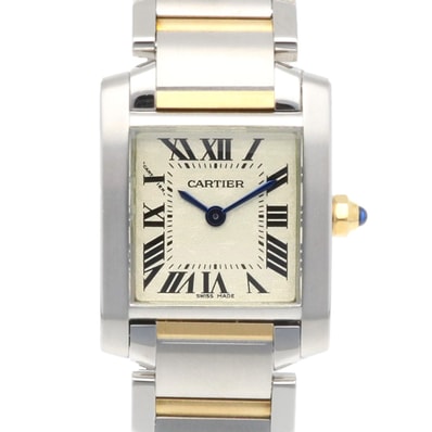 カルティエ タンクフランセーズSM 腕時計 時計 ステンレススチール 2384 クオーツ レディース 1年保証 CARTIER 中古