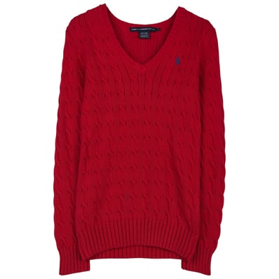 古着 ラルフローレン Ralph Lauren RALPH LAUREN SPORT Vネック コットンニットセーター レディースS相当/eaa459084