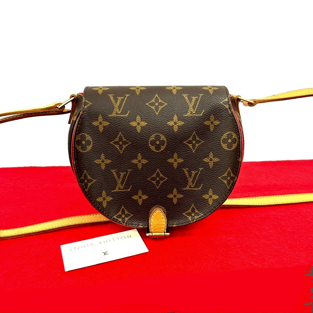 LOUIS VUITTON ルイヴィトン タンブラン モノグラム レザー PVC ショルダーバッグ ブラウン
 24584