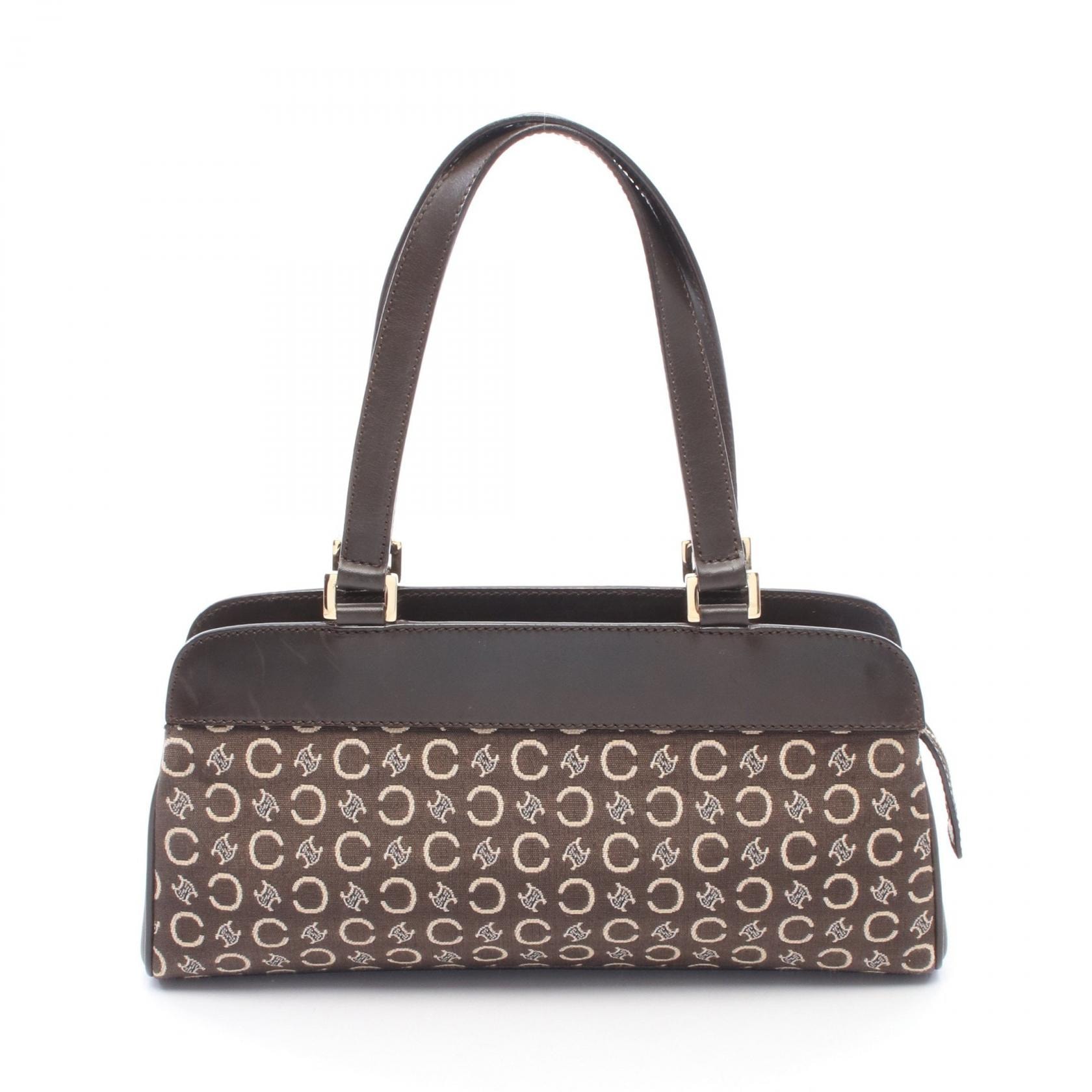 セリーヌ CELINE Cマカダム ハンドバッグ バッグ キャンバス レザー レディース ブラウン系 / ベージュ系 【中古】