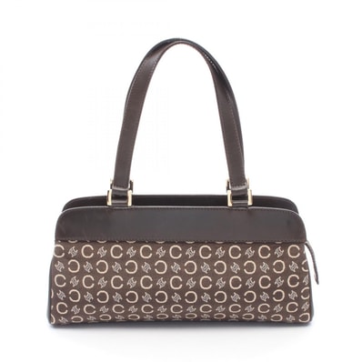 セリーヌ CELINE Cマカダム ハンドバッグ バッグ キャンバス レザー レディース ブラウン系 / ベージュ系 【中古】