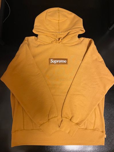 Supreme Box Logo Hooded Sweatshirt "Light Mustard" (21FW)