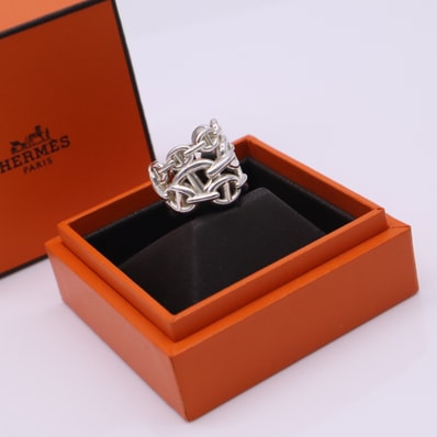 美品 HERMES エルメス シェーヌダンクル アンシェネGM #50 Ag925 12.7g 9号 - リング・指輪 シルバー シルバー メンズ