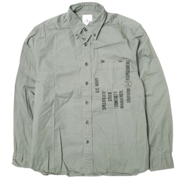 uniform experiment ユニフォームエクスペリメント 19AW GABARDINE BACK CONCEALED POCKET BIG B.D SHIRT ギャバジンバックコンシールポケットビッグBDシャツ UE-192014 1 GRAY