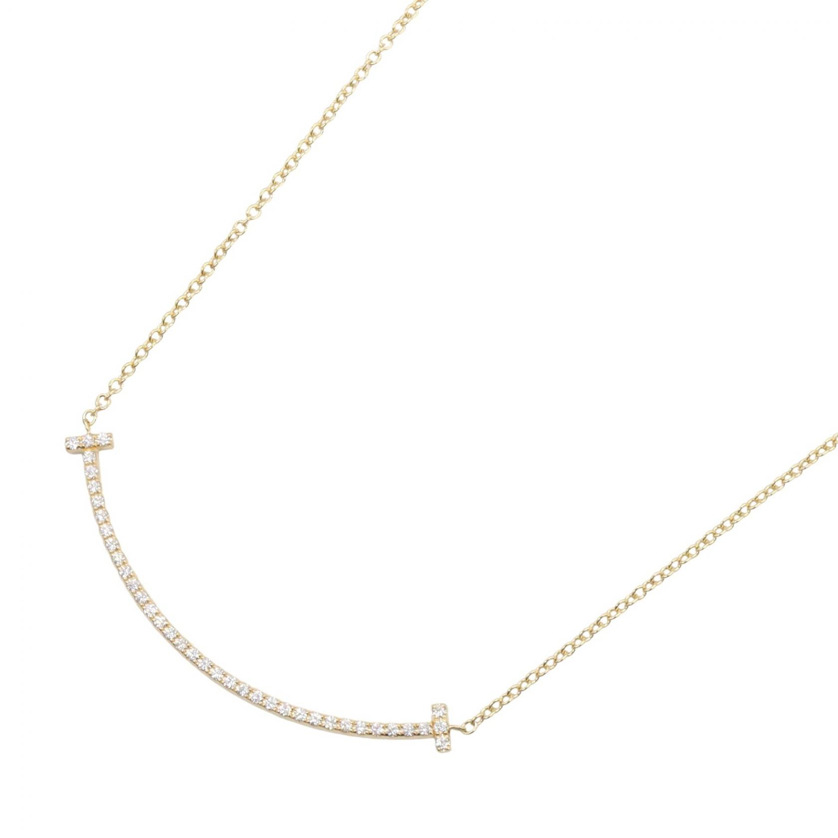 ティファニー TIFFANY&CO Tスマイル スモール ダイヤ ネックレス ジュエリー K18(イエローゴールド) ダイヤモンド レディース ゴールド系 / クリア系 63058777 【中古】
