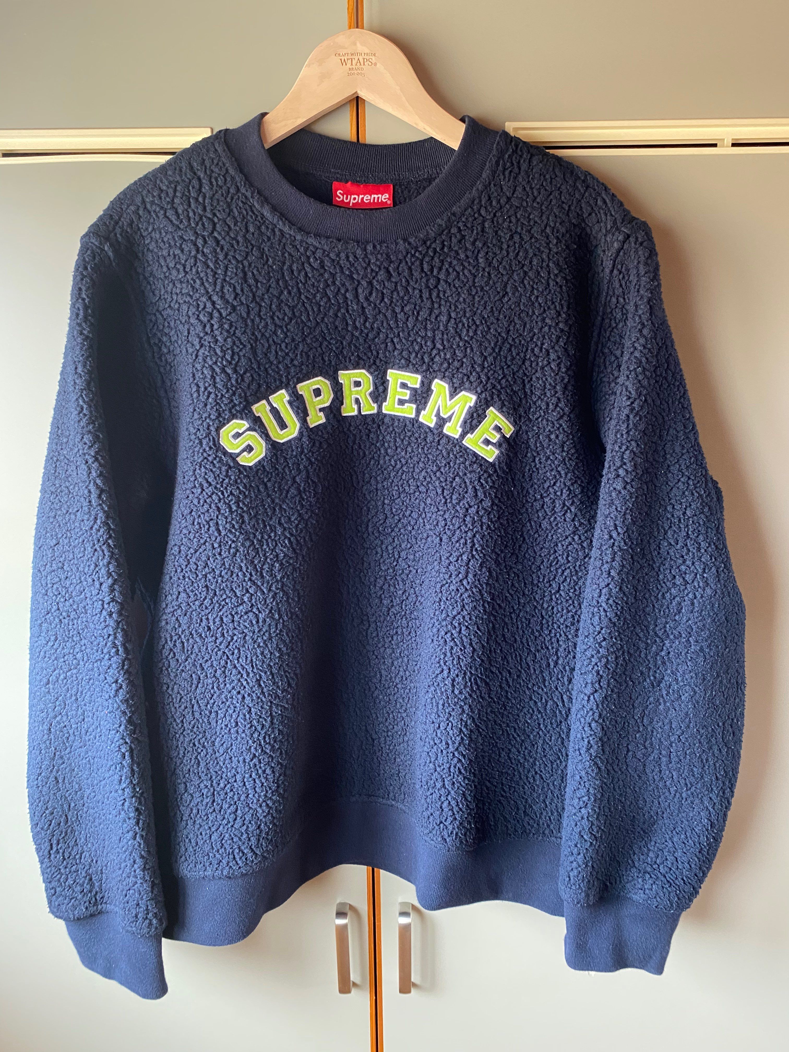 Supreme Polartec Deep Pile Crewneck "Navy"