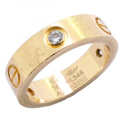 【6jdb0427-23】カルティエ リング ラブ K18YG イエローゴールド ダイヤモンド #56【中古】メンズ レディース ユニセックス