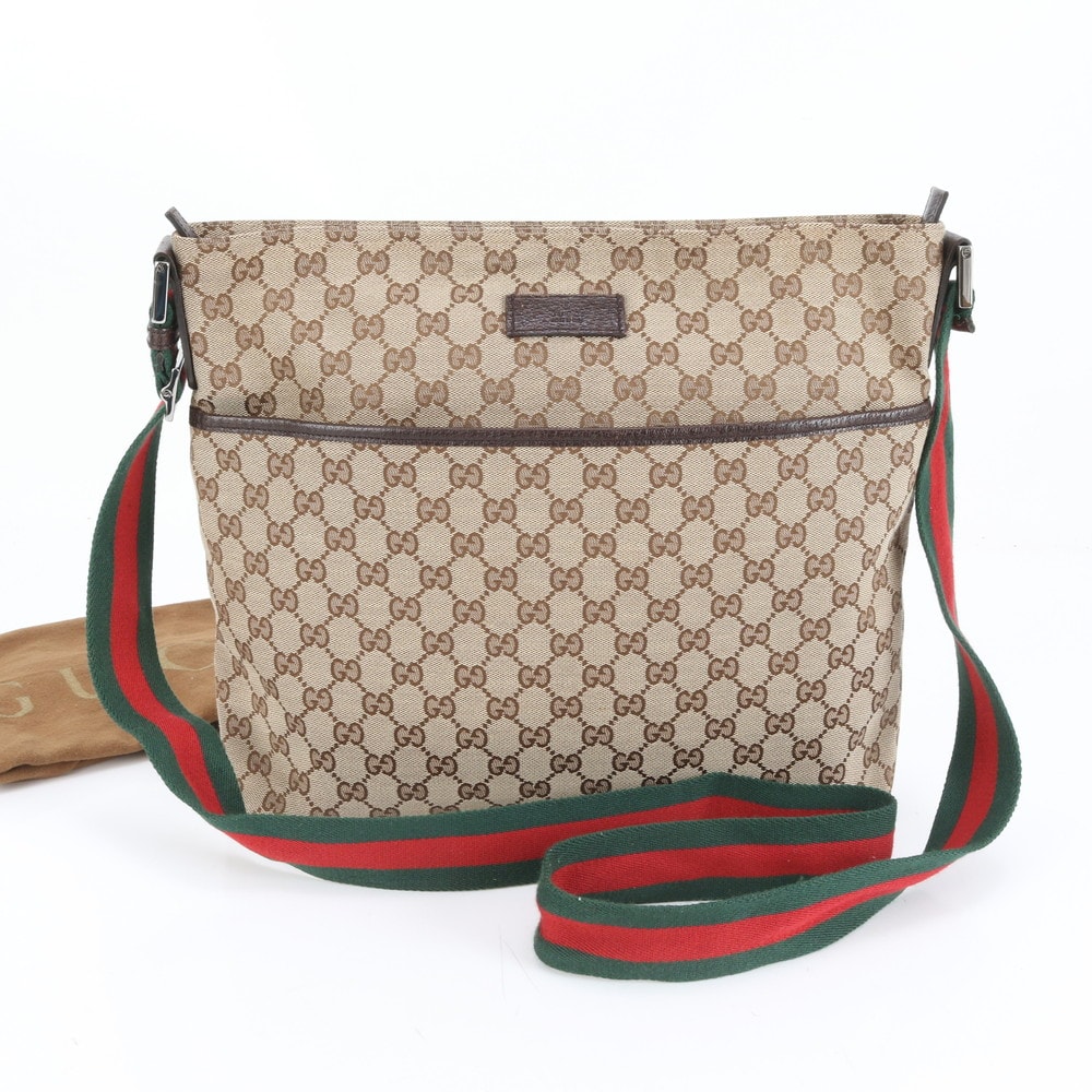 ■極美品 グッチ GGキャンバス シェリー ライン189751