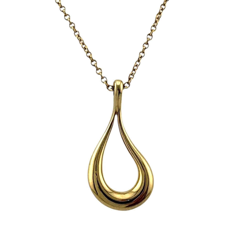 ティファニー オープンティアドロップ ネックレス 18金 K18イエローゴールド レディース TIFFANY&Co.  中古