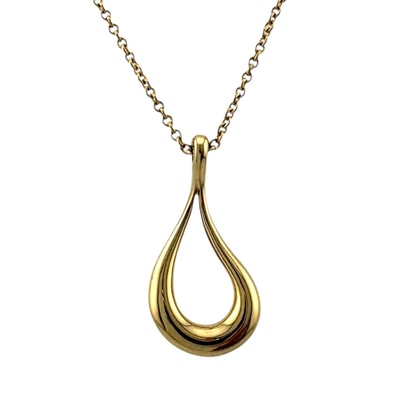 ティファニー オープンティアドロップ ネックレス 18金 K18イエローゴールド レディース TIFFANY&Co. 中古