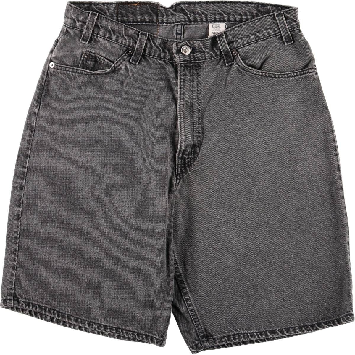 古着 90年代 リーバイス Levi's 560 LOOSE FIT オレンジタブ ブラックデニムショーツ ハーフパンツ USA製 メンズw34相当 ヴィンテージ/eaa578222