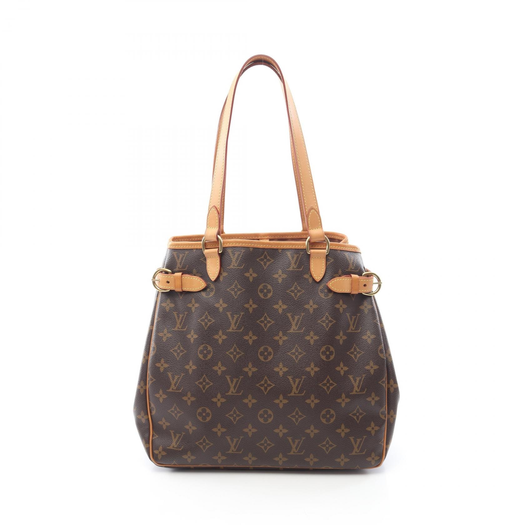 ルイ・ヴィトン LOUIS VUITTON バティニョール ヴェルティカル トートバッグ バッグ PVCコーティングキャンバス レザー モノグラム レディース ブラウン系 M51153 【中古】