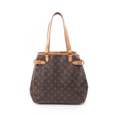 ルイ・ヴィトン LOUIS VUITTON バティニョール ヴェルティカル トートバッグ バッグ PVCコーティングキャンバス レザー モノグラム レディース ブラウン系 M51153 【中古】