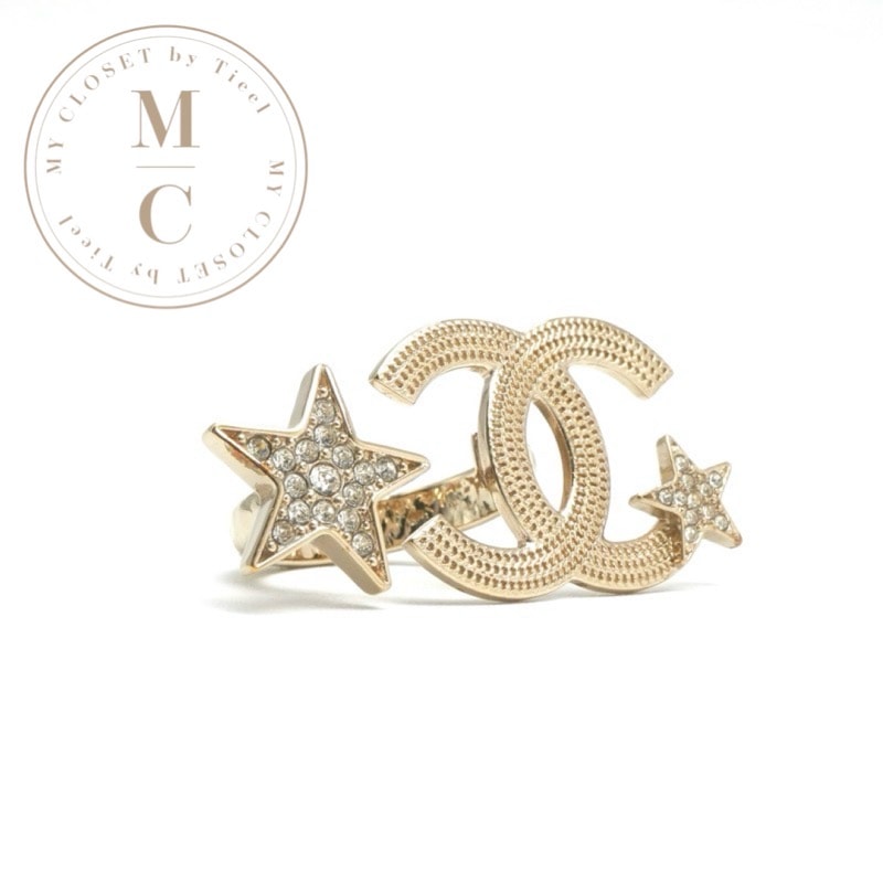 シャネル CHANEL リング 指輪 ゴールド ココマーク スター ラインストーン