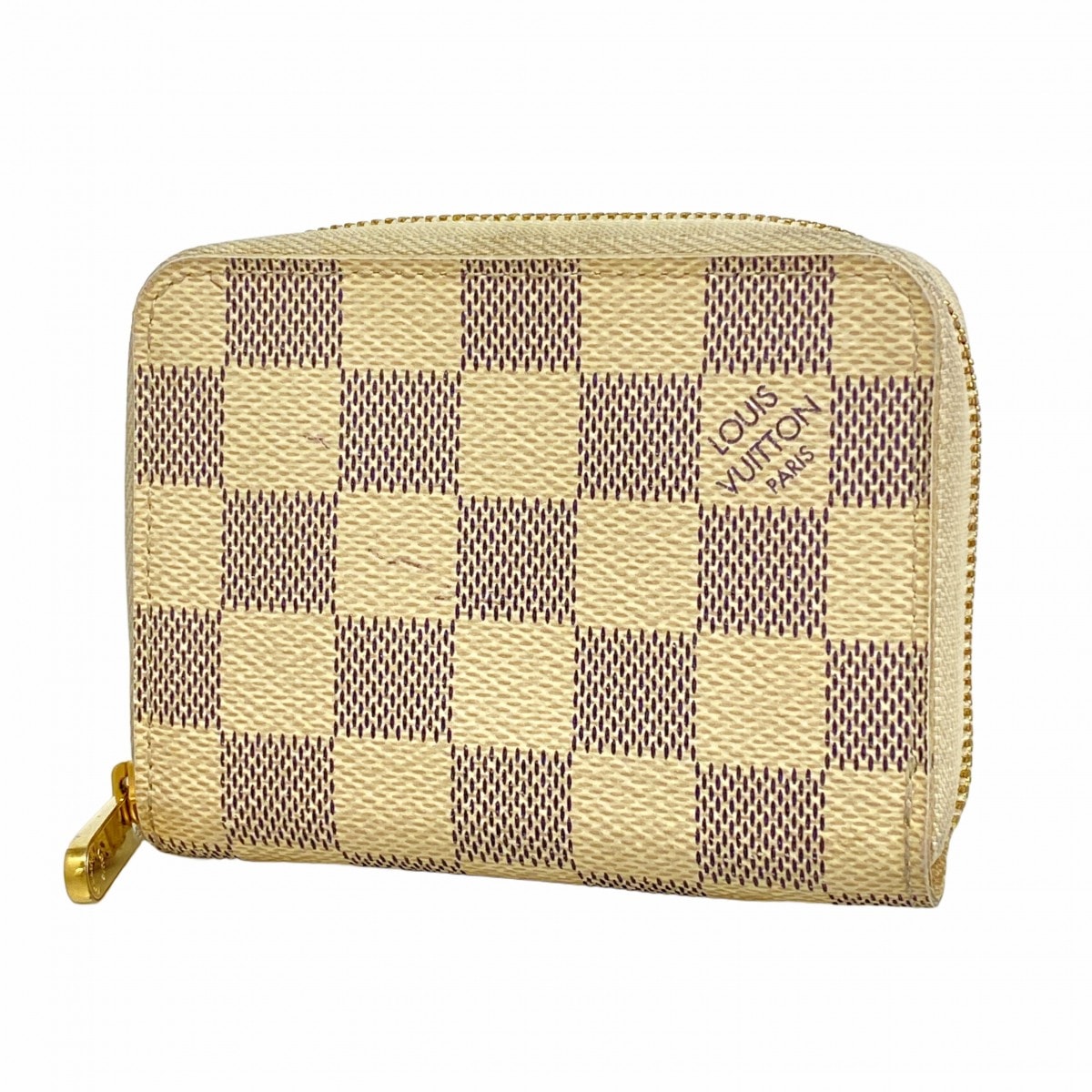 【6dc2923-k】ルイヴィトン コインケース ダミエ・アズール ジッピーコインパース N63069 ホワイト【中古】レディース