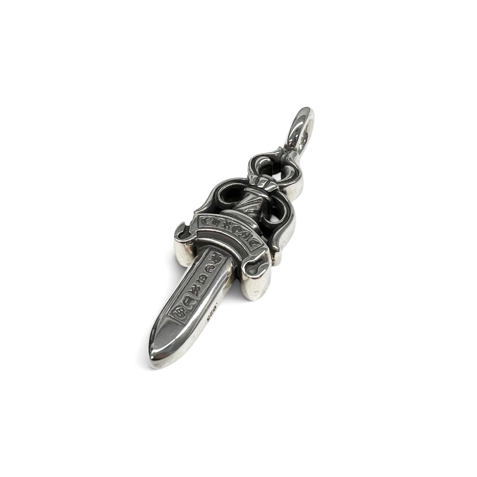 CHROME HEARTS 希少 美品 クロムハーツ DBL DAGGER ダブルダガー ネックレストップ ペンダントトップ インボイス・袋付属 クロス アクセサリー クロム ABランク 中古 鑑定済 クロムアクセ
