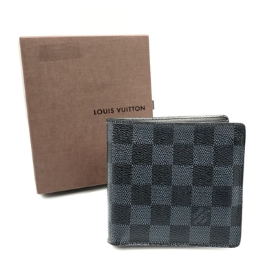 LOUIS VUITTON(ルイ ヴィトン)ポルトフォイユ・マルコ 二つ折り財布 ダミエ・グラフィット ブラック メンズ【中古】