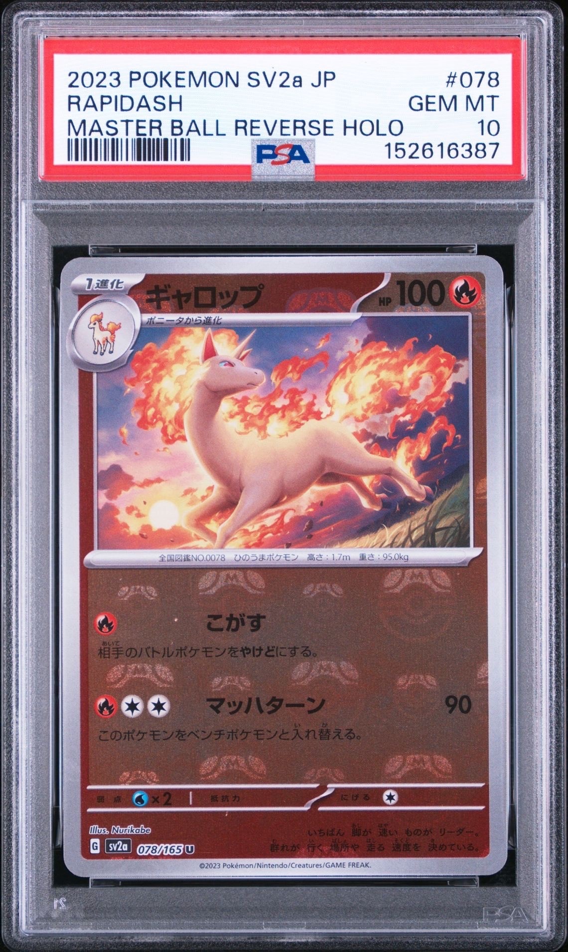 ギャロップ U: マスターボールミラー[SV2a 078/165](強化拡張パック「ポケモンカード151」)