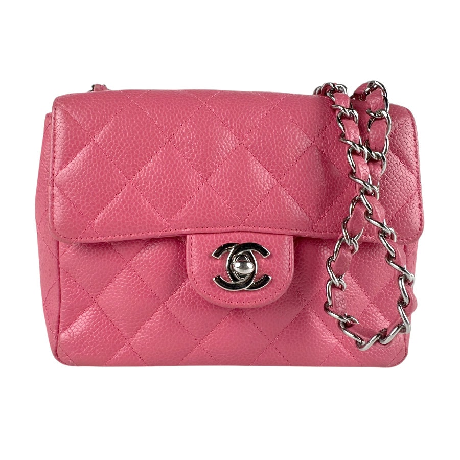 シャネル CHANEL ショルダーバッグ マトラッセ キャビアスキンレザー ピンク レディース【中古】 z7388