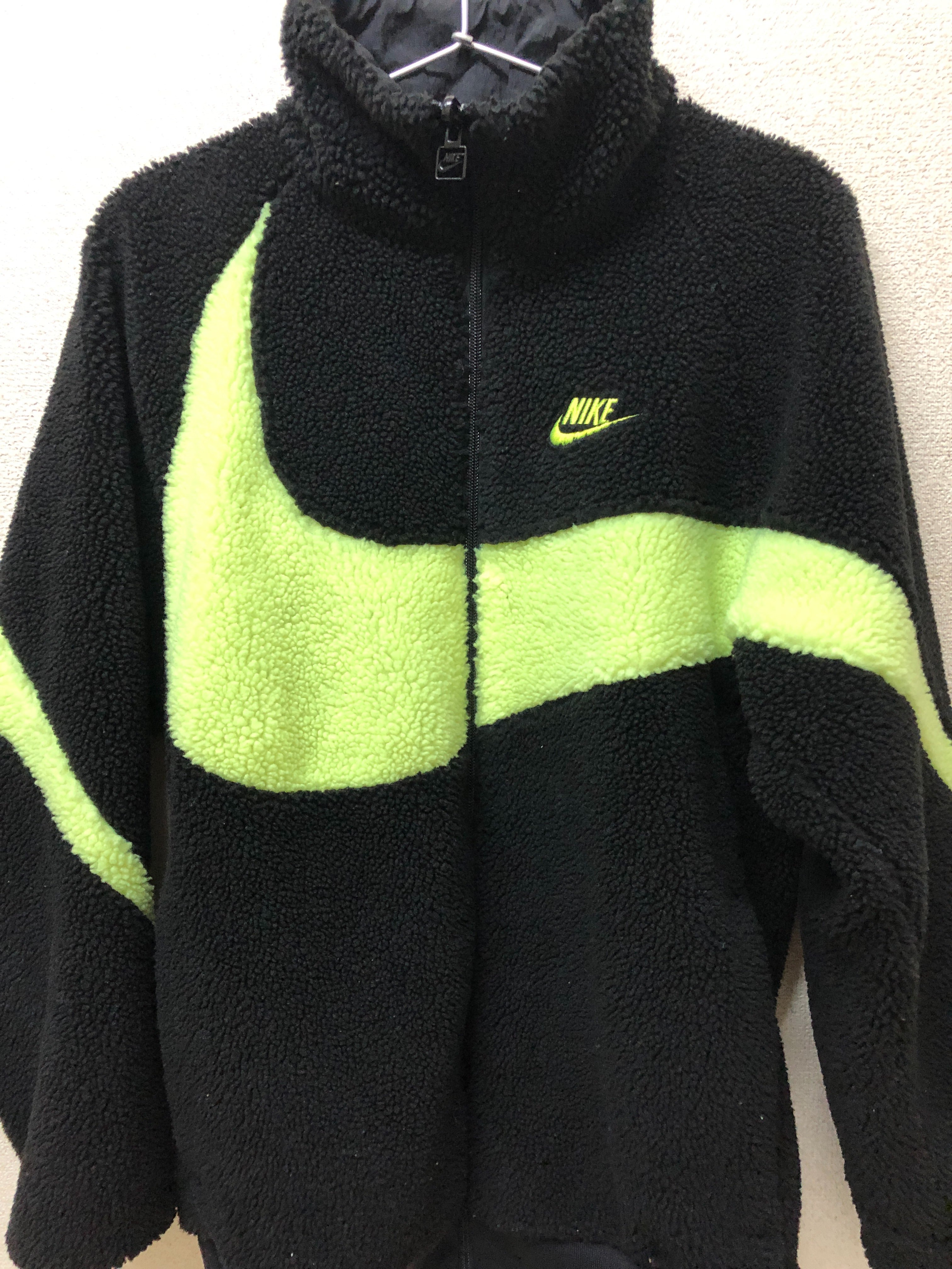 Nike Big Swoosh Reversible Boa Jacket"Black Neon"