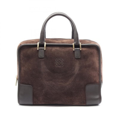 ロエベ LOEWE アマソナ32 ハンドバッグ バッグ レザー スウェード レディース ブラウン系 【中古】
