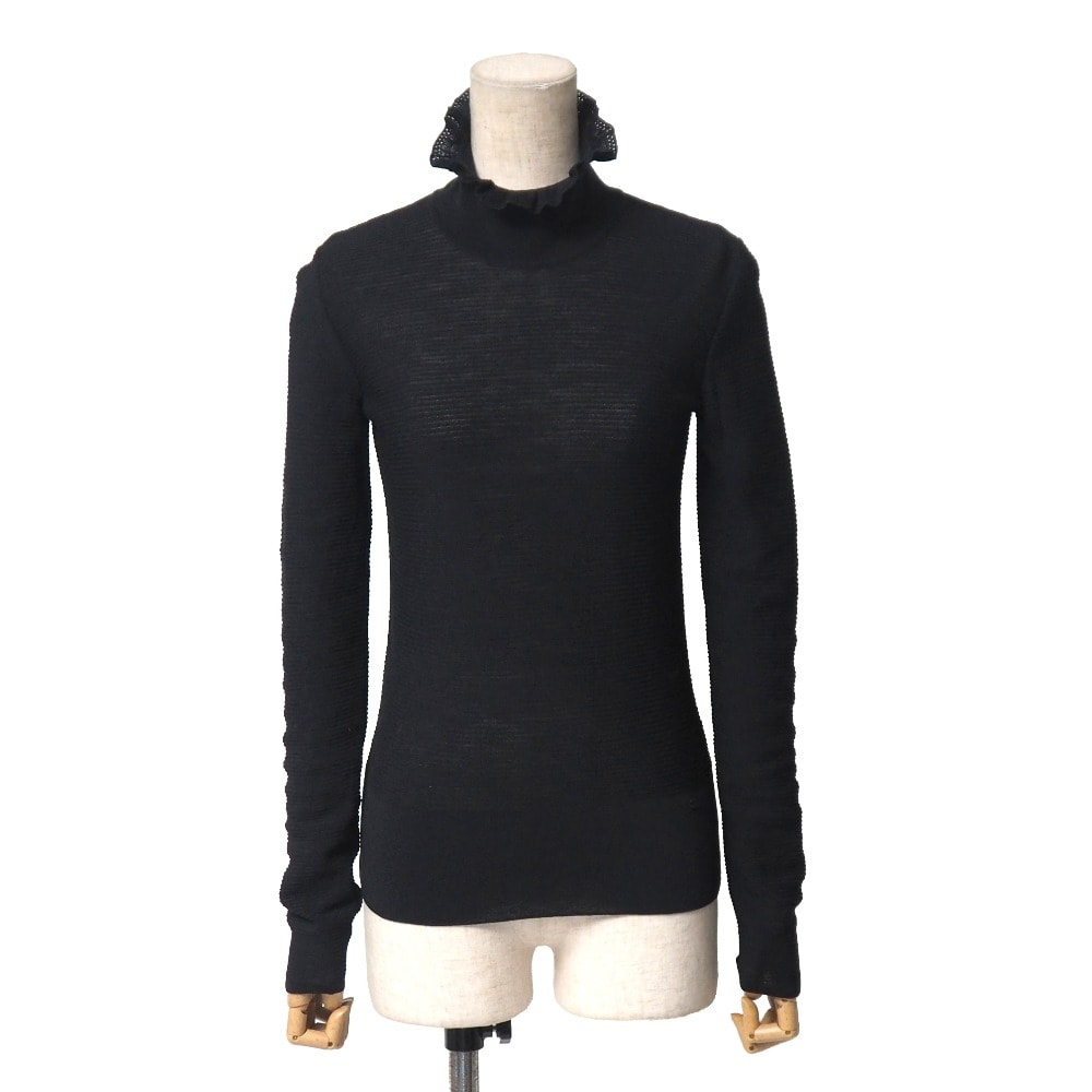 CHANEL シャネル ニット サイズ38 CC ココマーク フリル ハイネック 長袖 ブランド古着【中古】20251127/RA6734