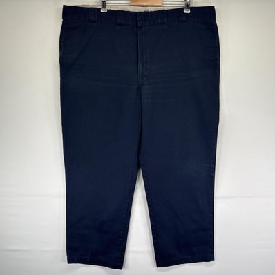 古着 ディッキーズ Dickies ワークパンツ 874 チノパン ストレート 大きいサイズ ワンポイントロゴ w46 L30 ネイビー メンズ