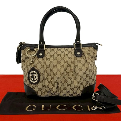 GUCCI グッチ スーキー GG キャンバス レザー ショルダーバッグ ブラウン
36293