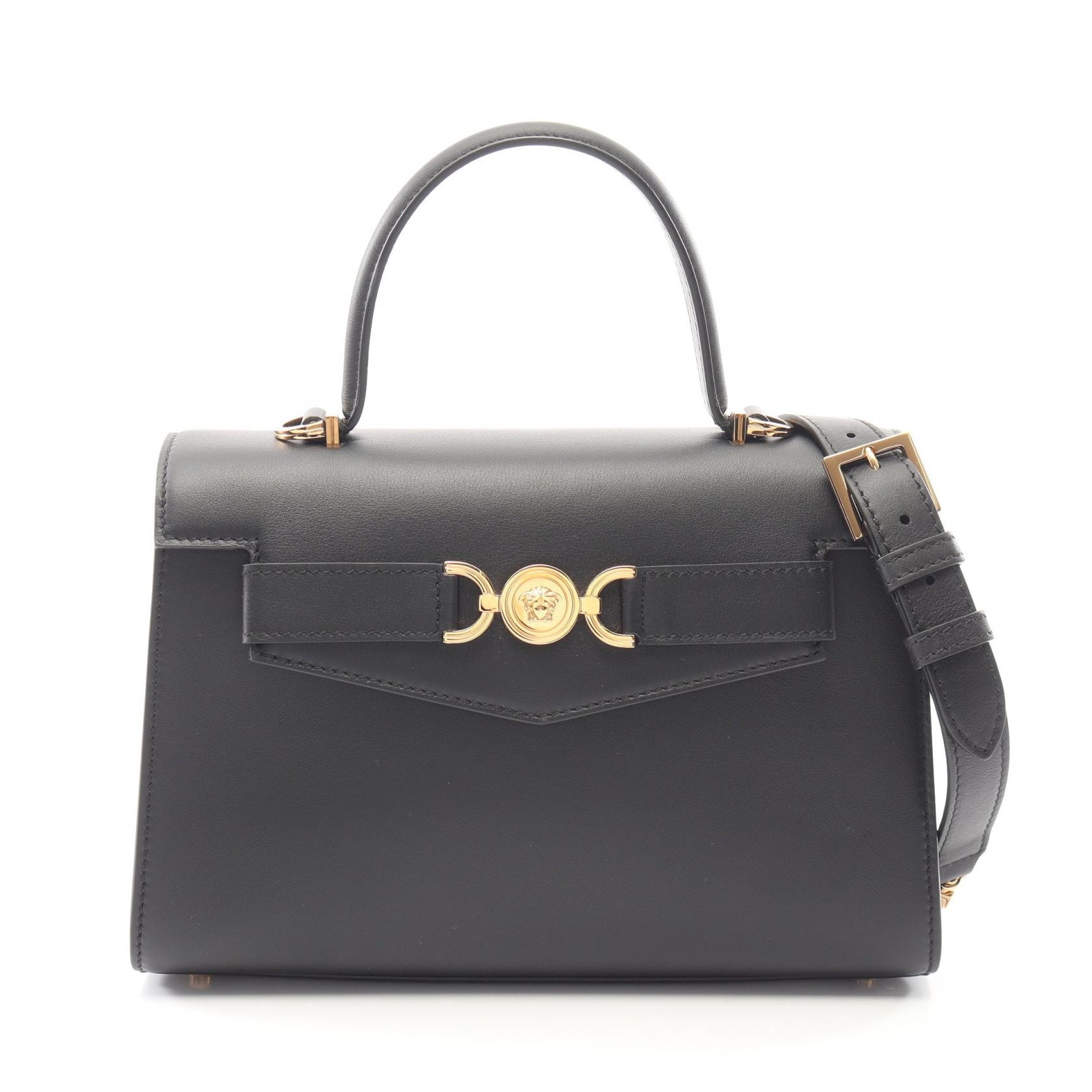 ヴェルサーチ VERSACE メドゥーサ '95 2WAY ハンドバッグ バッグ レザー レディース ブラック系 1013823-1A10795 【中古】