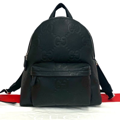 GUCCI グッチ ジャンボ GG ロゴ レザー リュックサック ブラック
52800