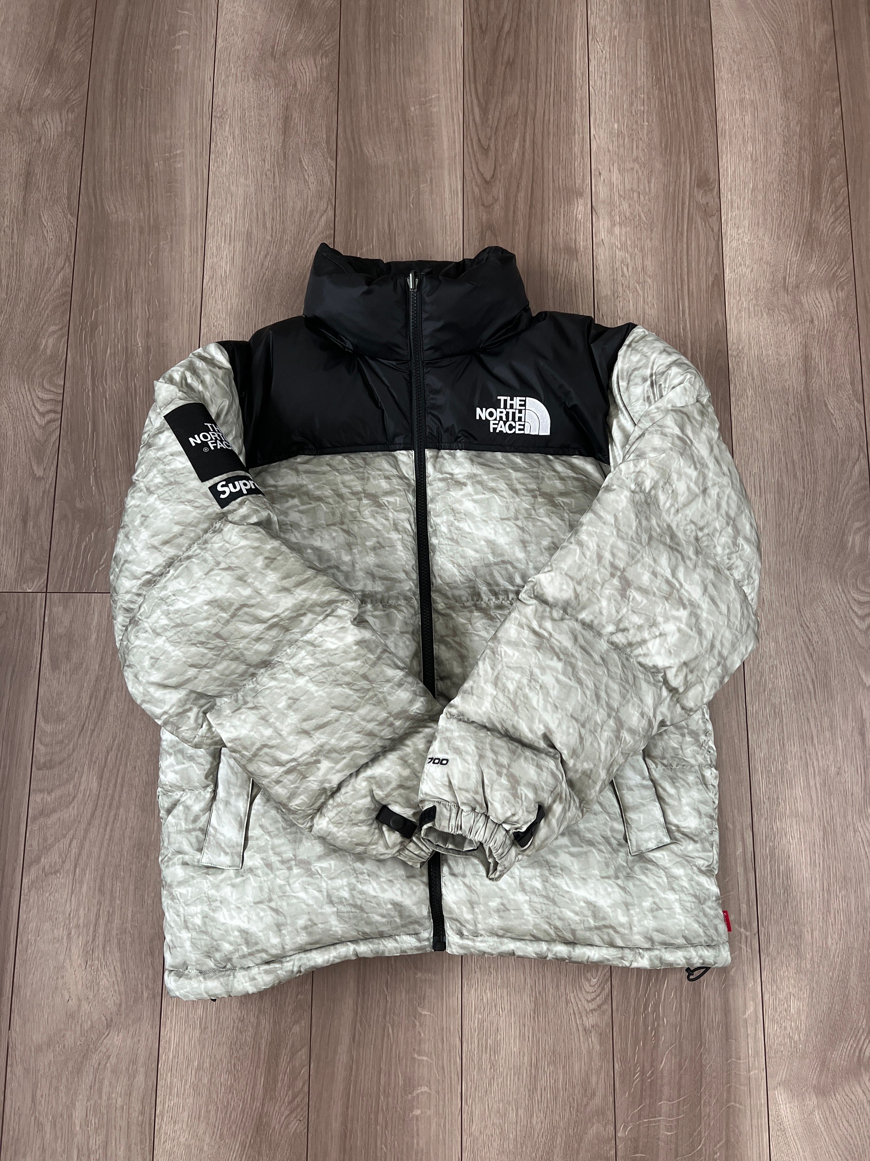 Supreme x The North Face Nuptse Jacket "White Paper Print"
