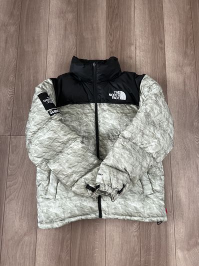 Supreme x The North Face Nuptse Jacket "White Paper Print"