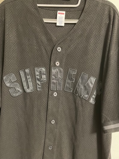 Supreme Ultrasuede Mesh Baseball Jersey "Black"
