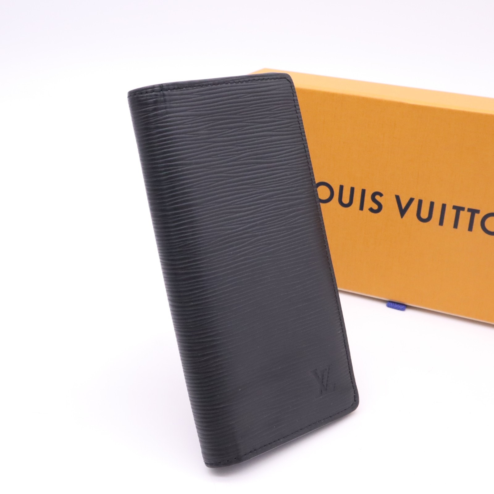美品 LOUIS VUITTON ルイ・ヴィトン エピ モノグラム エクリプス ポルトフォイユ ブラザ M80788 長財布 ブラック グレー ブルー グレインレザー コーティングキャンバス メンズ