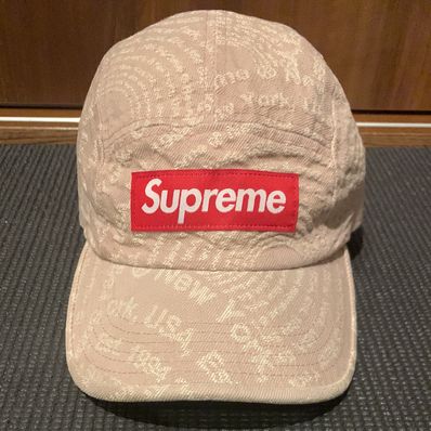 Supreme Circles Jacquard Denim Camp Cap "Brown"