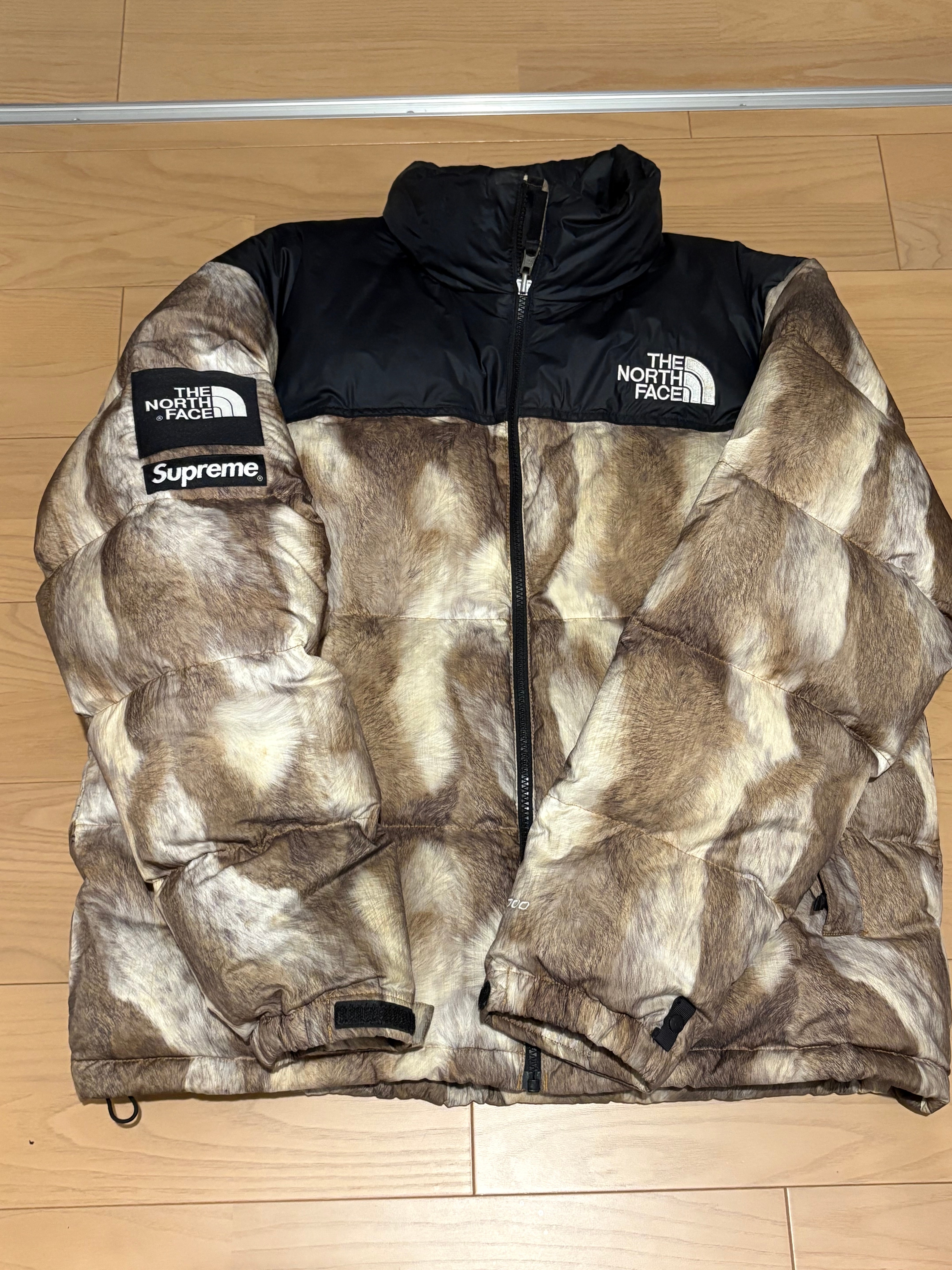 Supreme x The North Face Fur Print Nuptse Jacket "Brown"