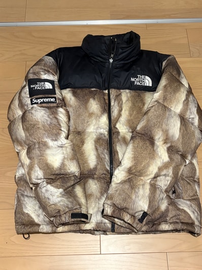 Supreme x The North Face Fur Print Nuptse Jacket "Brown"